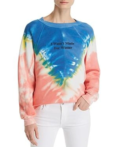 Shop Wildfox Summer Girl Tie-dye Sweatshirt In Pacific Tie Dye