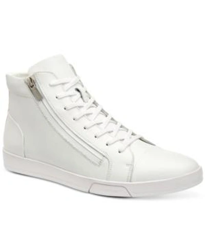 Shop Calvin Klein Men's Berke Leather High-top Sneakers Men's Shoes In White