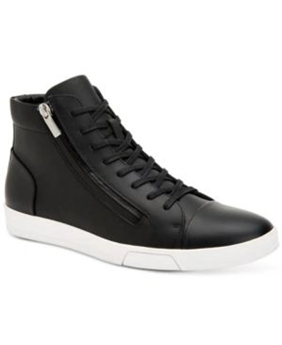 Shop Calvin Klein Men's Berke Leather High-top Sneakers Men's Shoes In Black