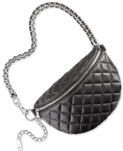 Shop Steve Madden Mandie Convertible Fanny Pack In Black/silver