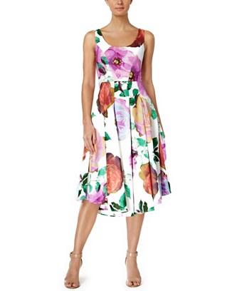 calvin klein floral midi dresses