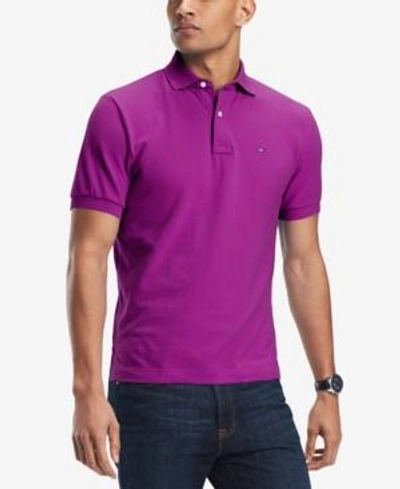 Shop Tommy Hilfiger Men's Slim-fit Ivy Polo, Created For Macy's In Hollyhock Purple
