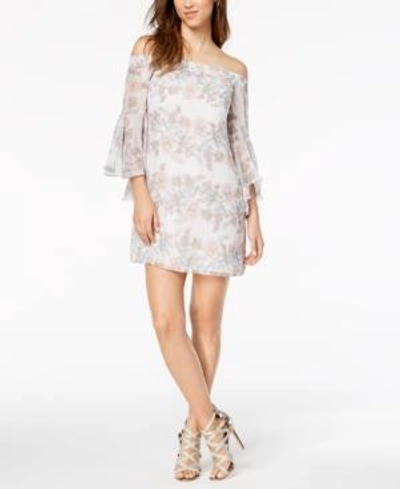 Shop Kensie Off-the-shoulder Shift Dress In Floral Multi