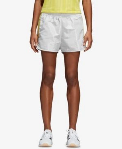 Shop Adidas Originals Fashion League Satin Shorts In Vintage White