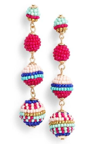 Shop Rebecca Minkoff Blair Beaded Ball Drop Earrings In Pink Multi