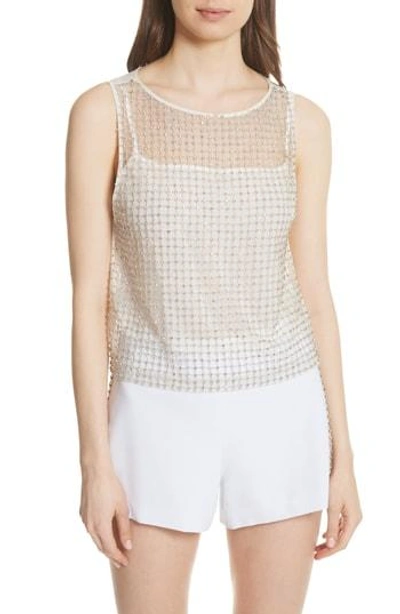 Shop Alice And Olivia Amal Embellished Tank In Off White