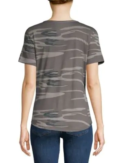Shop Sweet Romeo Camouflage V-neck Tee In Green