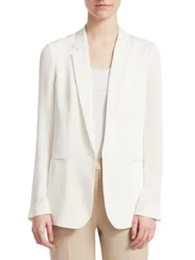 Grinson Silk georgette Blazer In Ivory