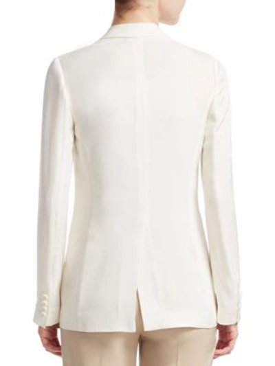 Shop Theory Grinson Silk Jacket In Ivory