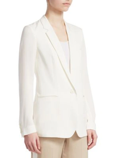 Shop Theory Grinson Silk Jacket In Ivory