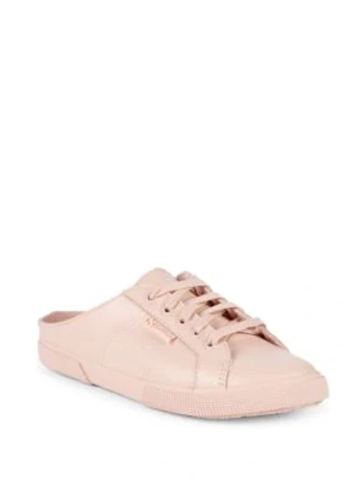 Shop Superga Leather Backless Sneakers In Light Pink