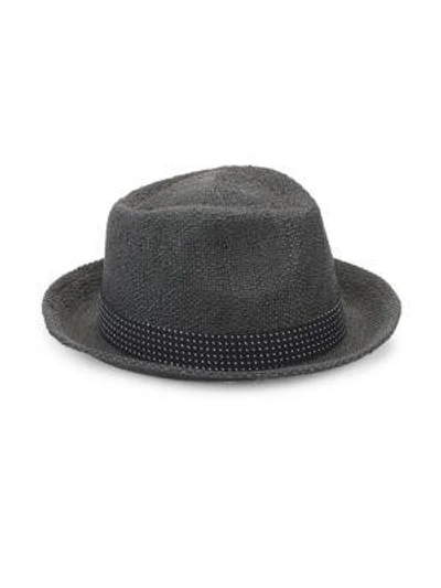 Shop Original Penguin Wide Brim Straw Fedora In Black