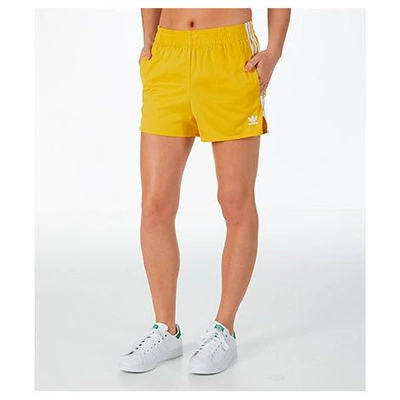 Shop Adidas Originals Women's Originals 3-stripes Shorts, Yellow