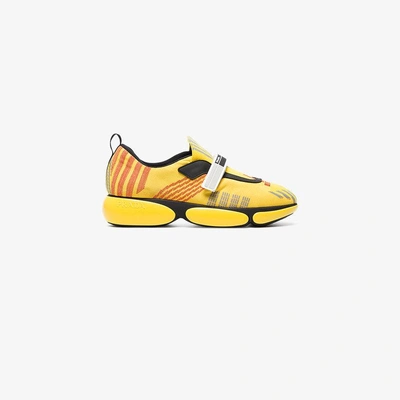 Shop Prada Yellow Cloudbust Nylon Sneakers In Yellow/orange