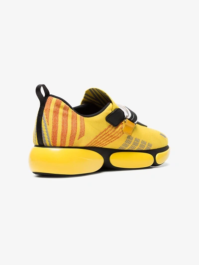 Shop Prada Yellow Cloudbust Nylon Sneakers In Yellow/orange