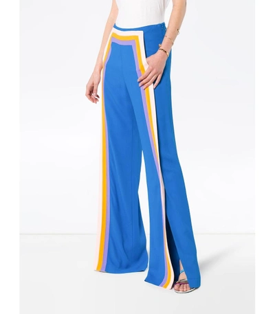Shop Rosie Assoulin Blue Multicolor Walk The Plank Pants