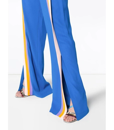 Shop Rosie Assoulin Blue Multicolor Walk The Plank Pants