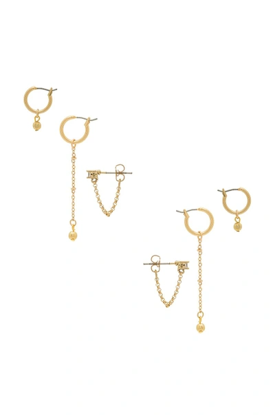 Shop Vanessa Mooney Kody Earring Set In Gold.