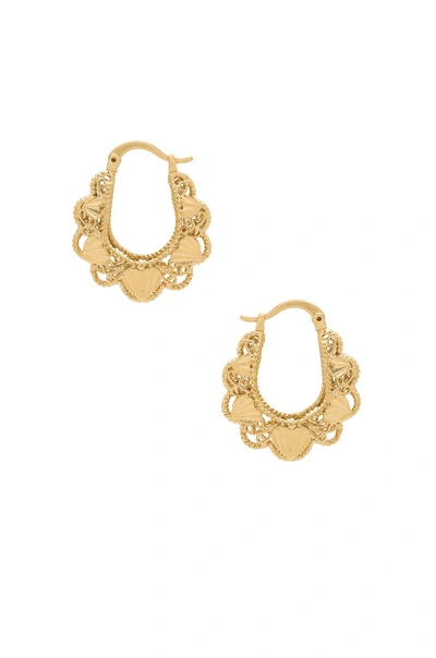 Shop Vanessa Mooney Lillian Hoop In Gold.