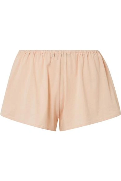 Shop Skin Karlie Organic Pima Cotton-jersey Pajama Shorts In Blush