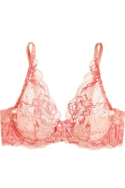 Shop Agent Provocateur Lula Embroidered Tulle Underwired Bra In Pink