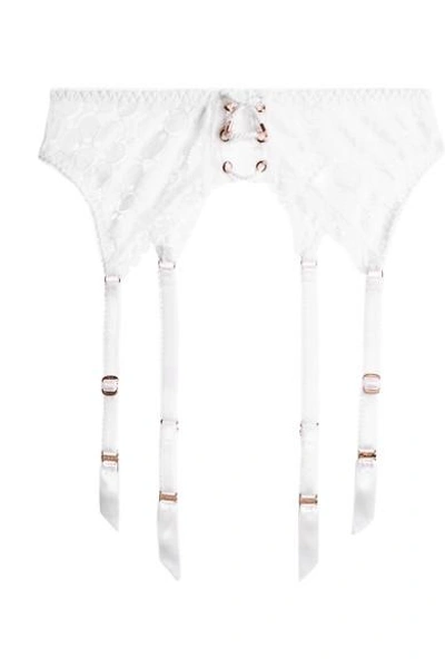 Shop Agent Provocateur Daizy Floral-lace Suspender Belt In White