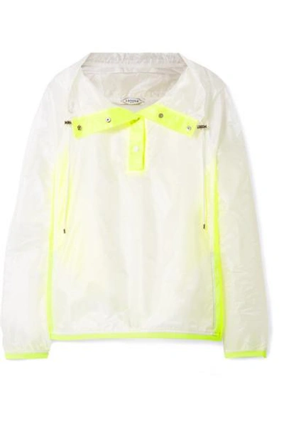 Shop L'etoile Sport Hooded Two-tone Ripstop Jacket In White