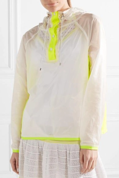 Shop L'etoile Sport Hooded Two-tone Ripstop Jacket In White