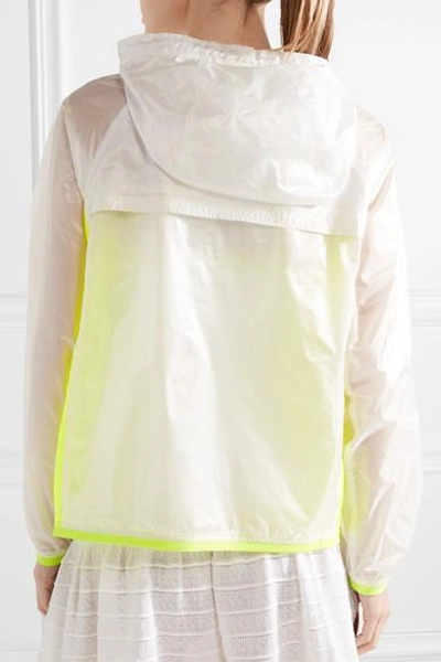 Shop L'etoile Sport Hooded Two-tone Ripstop Jacket In White