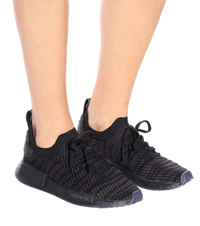 Shop Adidas Originals Nmd R1 Primeknit Sneakers In Black
