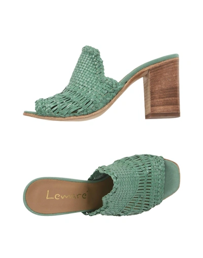 Shop Lemaré Sandals In Light Green