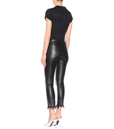 Shop Amiri Straight-leg Leather Trousers