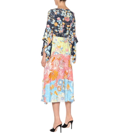 Shop Peter Pilotto Floral-printed Crêpe Midi Dress In Multicoloured