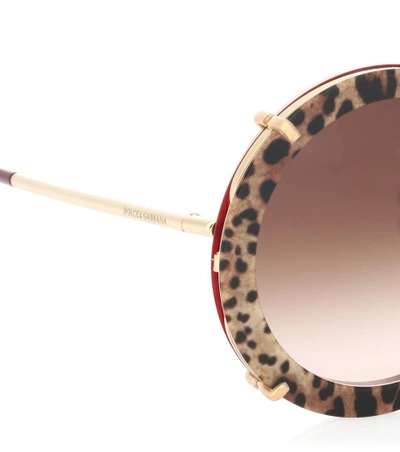Shop Dolce & Gabbana Round Sunglasses In Brown