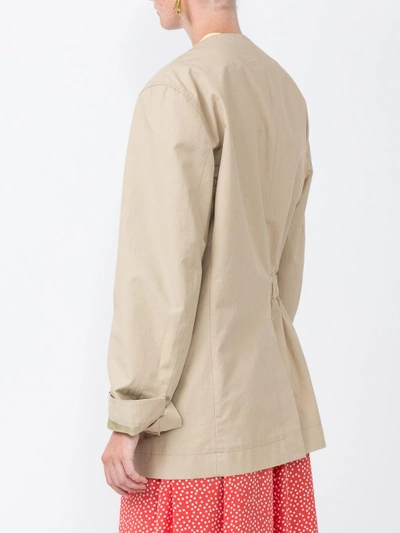 Shop Loewe Asymmetric Patchwork Jacket
