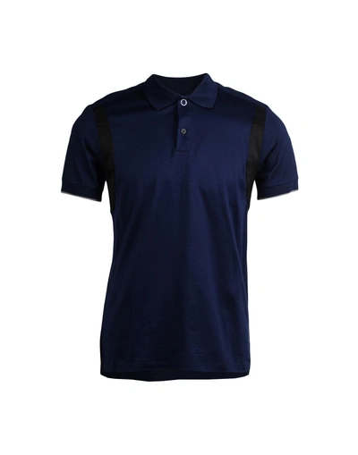 Shop Lanvin Polo Shirts In Dark Blue