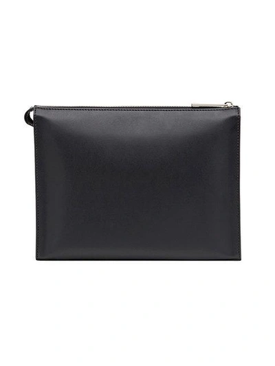 Shop Fendi Top Zip Clutch Bag In Black