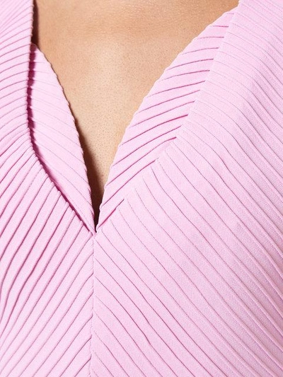 Shop Brandon Maxwell Chevron Pleated Dress - Pink