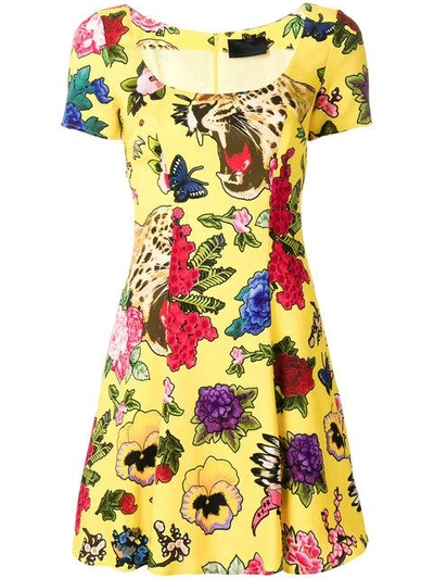 Shop Philipp Plein Floral Print Mini Dress
