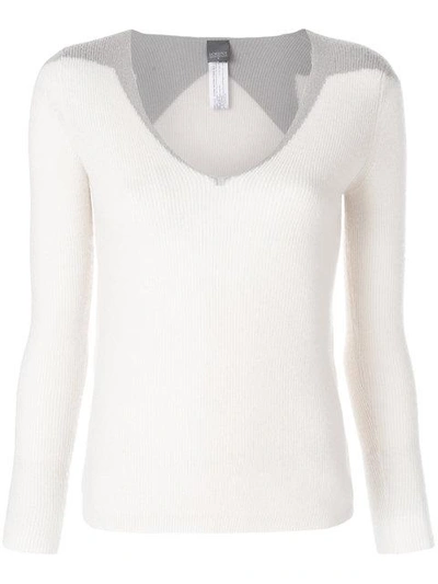 Shop Lorena Antoniazzi Star Embellished Fitted Jumper In Neutrals