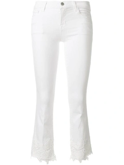 Shop J Brand Slim Cropped Jeans In White