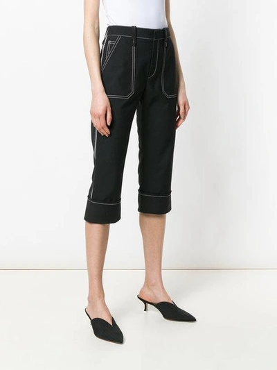 Shop Chloé Cropped Fitted Trousers - Black