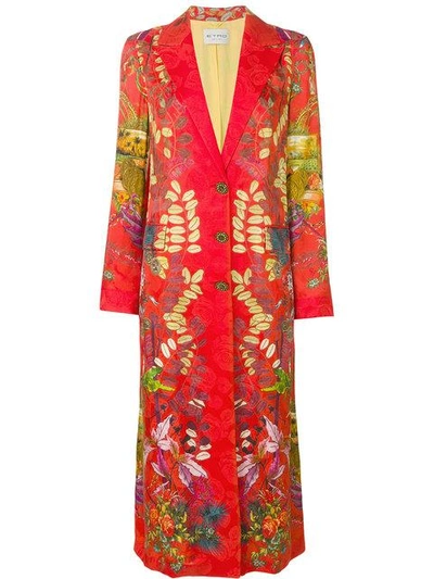 Shop Etro Floral Print Single Breasted Coat