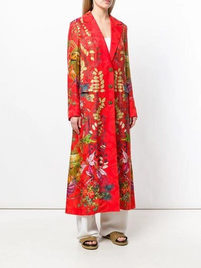 Shop Etro Floral Print Single Breasted Coat