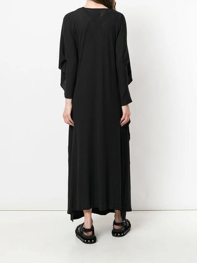 Shop Yohji Yamamoto Layered Cut Out Maxi Dress In Black