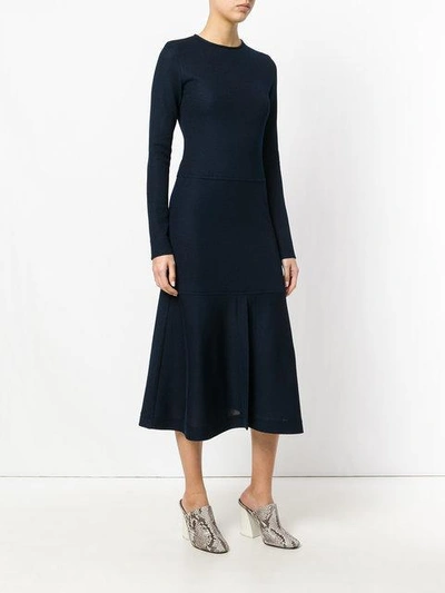 Shop Odeeh Slight Flared Dress - Blue