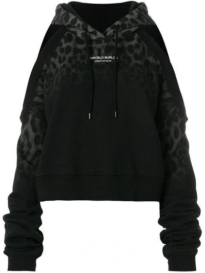 Shop Marcelo Burlon County Of Milan Leopard Hoodie - Black