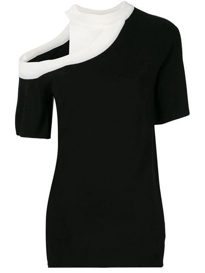 Shop Eudon Choi Contrast Asymmetric Top