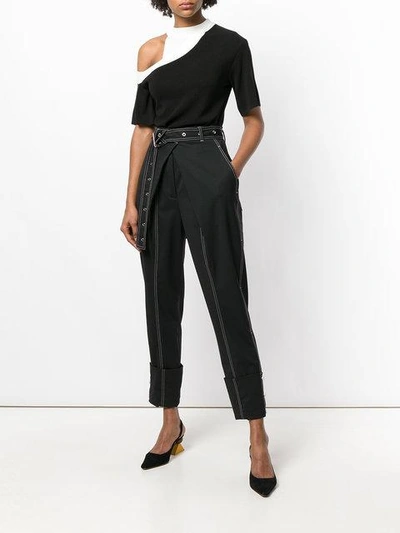 Shop Eudon Choi Contrast Asymmetric Top