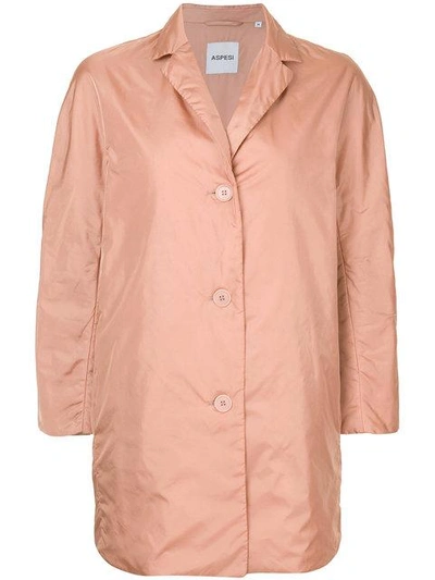 button-down fitted coat